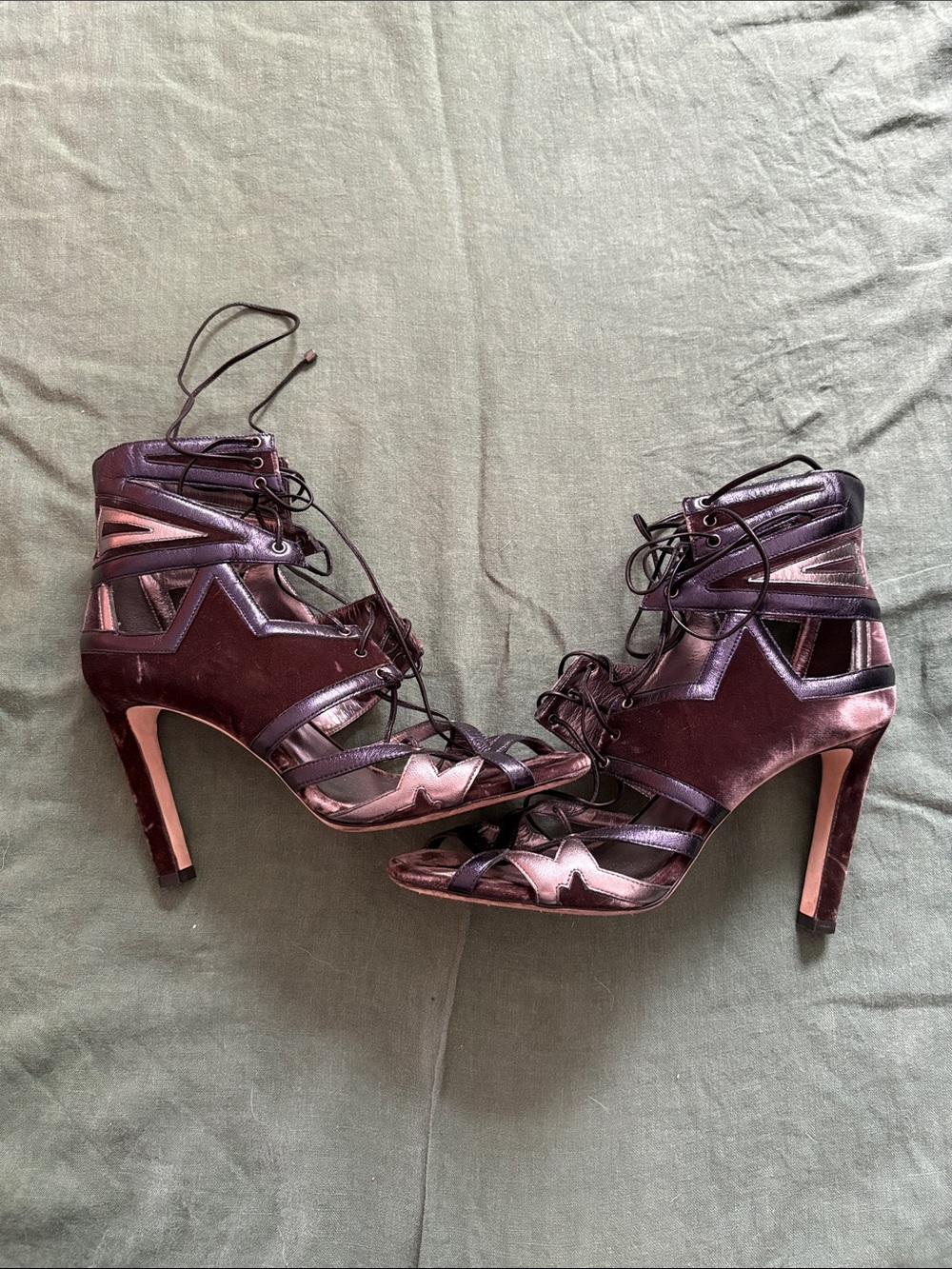 Jimmy Choo | Lace-Up Cutout Heeled Sandals